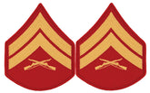 USMC Chevrons - GOLD on RED