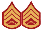 USMC Chevrons - GOLD on RED