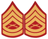 USMC Chevrons - GOLD on RED