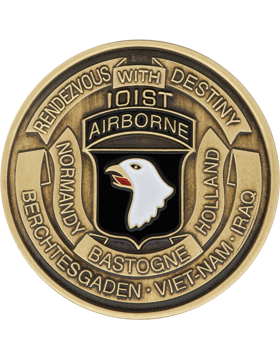 101st Airborne Division Challenge Coin - Air Assault - Bronze with Enamel
