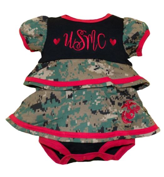 Trooper Marine Woodland Baby Ruffle Dress