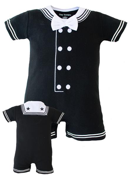 Trooper Navy Baby Romper Black