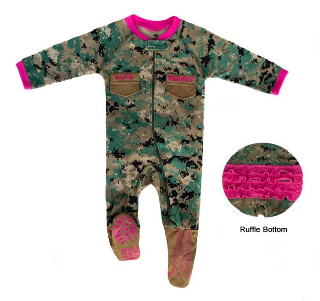 Trooper Marine Woodland Girls Baby Uniform Crawler