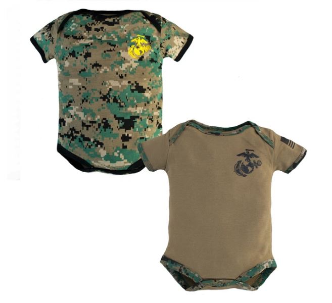 Trooper Marine Woodland and Desert 2 PACK Baby Bodysuits