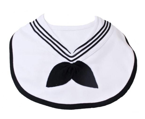 Trooper Navy Sailor Bib White