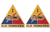 1st Armored Division Distinctive Unit Insignia - Pair - Old Ironsides