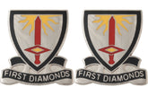 1st Finance Battalion Distinctive Unit Insignia - Pair - FIRST DIAMONDS