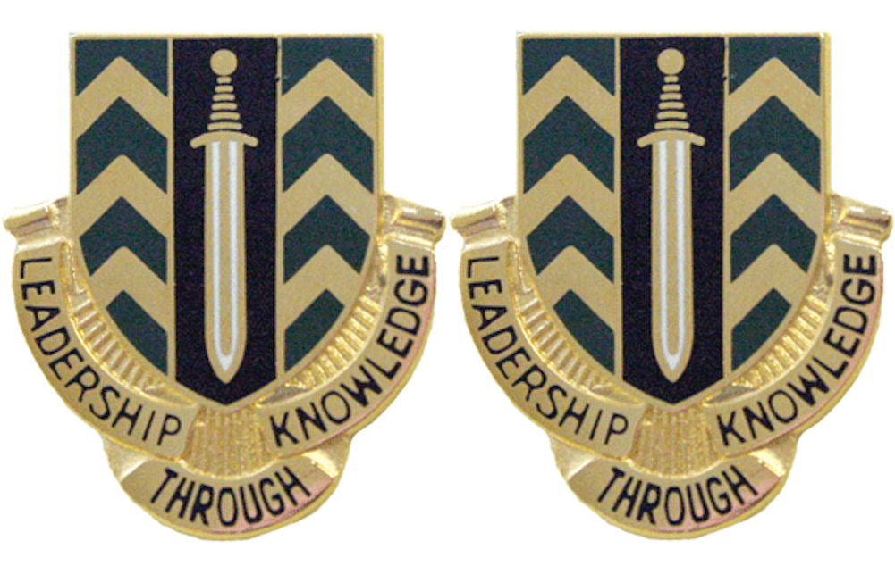 1st NCO Academy Distinctive Unit Insignia - Pair - LEADERSHIP THROUGH KNOWLEDGE