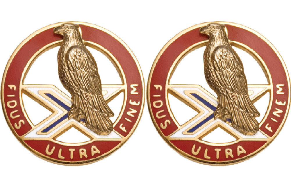 2nd ADA Air Defense Artillery Distictive Unit Insignia-Pair - FIDUS ULTRA FIDEM