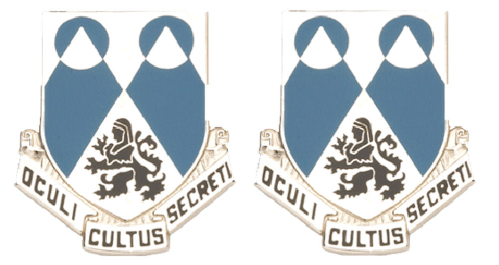 2nd Military Intelligence Battalion Distinctive Unit Insignia - Pair - OCULI CULTUS SECRETI