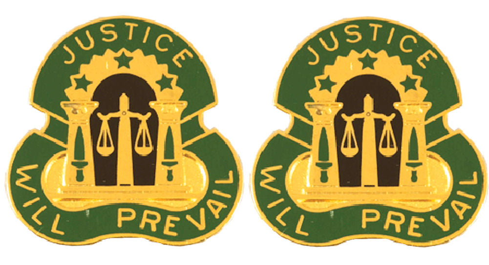 3rd Military Police MP Group Distinctive Unit Insignia - Pair - JUSTICE WILL PREVAIL