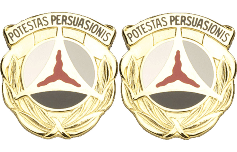 10th PSYOPS Battalion Distinctive Unit Insignia - Pair - POSTESTAS PERSUASIONIS