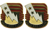 12th Signal Group Distinctive Unit Insignia - Pair - LOUD AND CLEAR