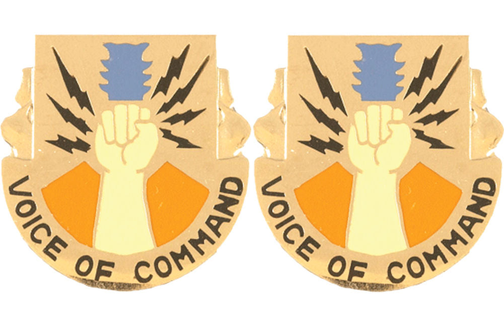 13th Signal Battalion Distinctive Unit Insignia - Pair - VOICE OF COMMAND