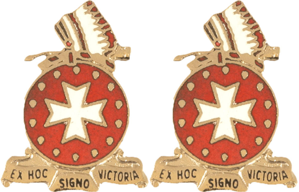 14th Field Artillery Distinctive Unit Insignia - Pair - EX HOC SIGNO VICTORY