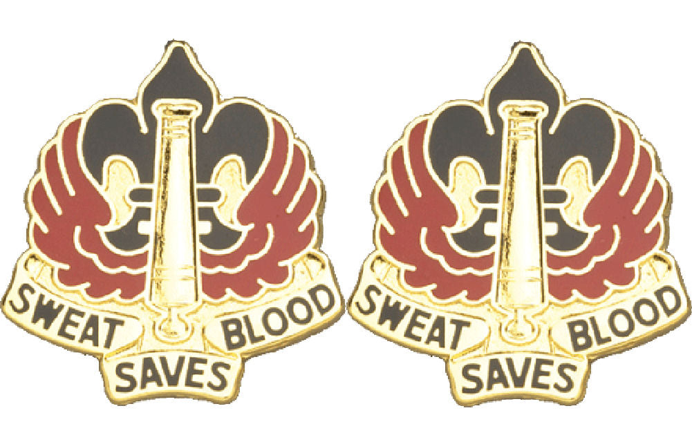 18th Field Artillery Brigade Distinctive Unit Insignia - Pair - SWEAT SAVES BLOOD