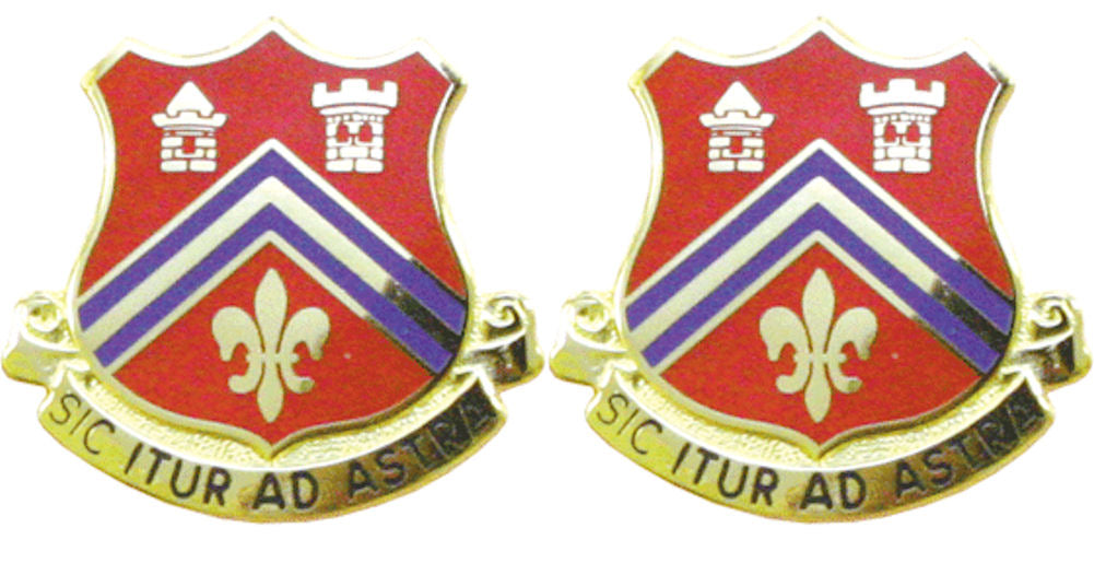 102nd Field Artillery Massachusetts Distinctive Unit Insignia - Pair - SIC ITUR AD ASTRA