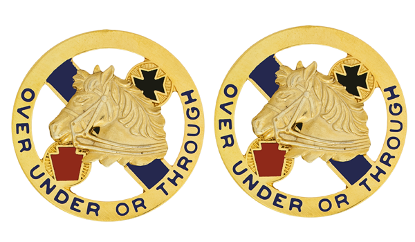 104th Cavalry Unit Crest - Pair - OVER UNDER or THROUGH
