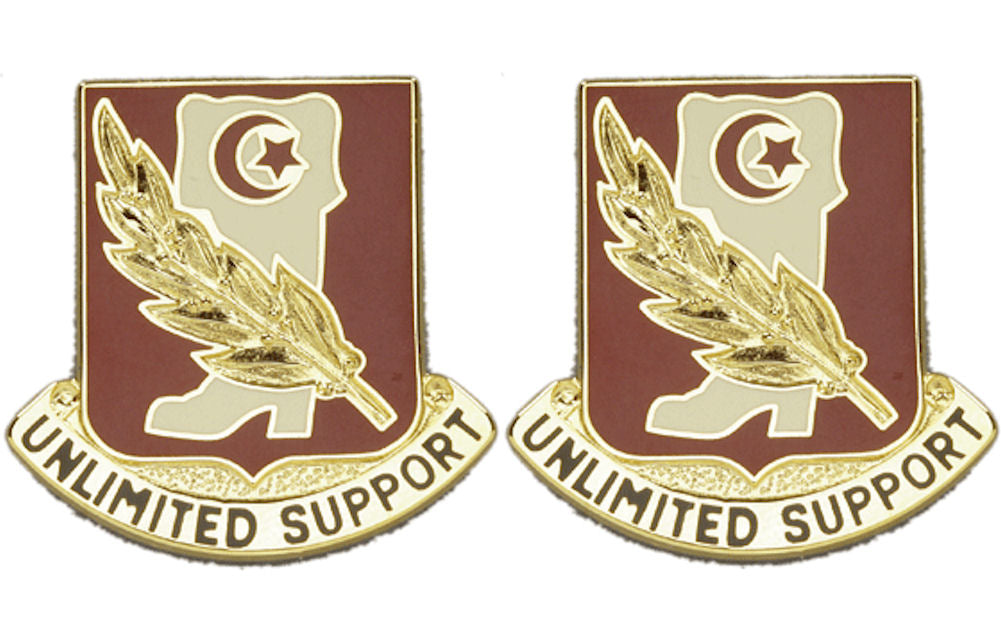 105th Support Battalion Distinctive Unit Insignia - Pair - UNLIMITED SUPPORT