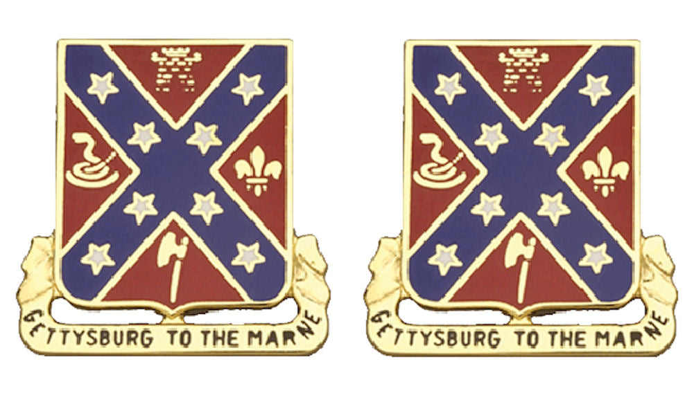 107th Field Artillery Distinctive Unit Insignia - Pair - GETTYSBURG TO THE MARNE