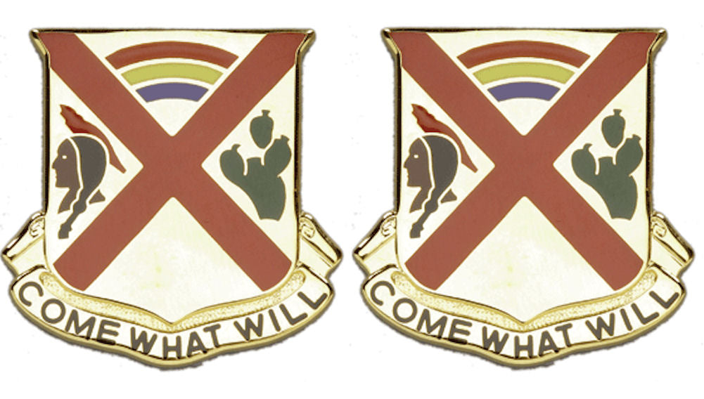 108th Cavalry Distinctive Unit Insignia - Pair - COME WHAT WILL