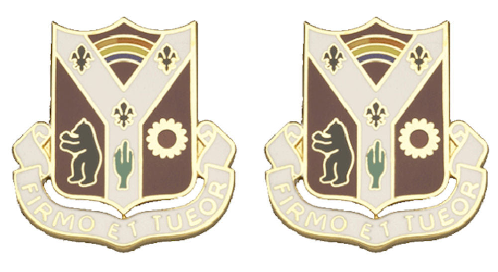 110th Medical Battalion Distinctive Unit Insignia - Pair - FIRMO ET TUEOR