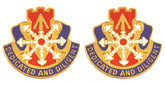 111th Engineering Distinctive Unit Insignia - Pair - DEDICATED AND DILIGENT