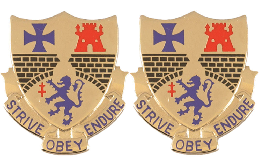 112th Infantry Distinctive Unit Insignia - Pair - STRIVE OBEY ENDURE