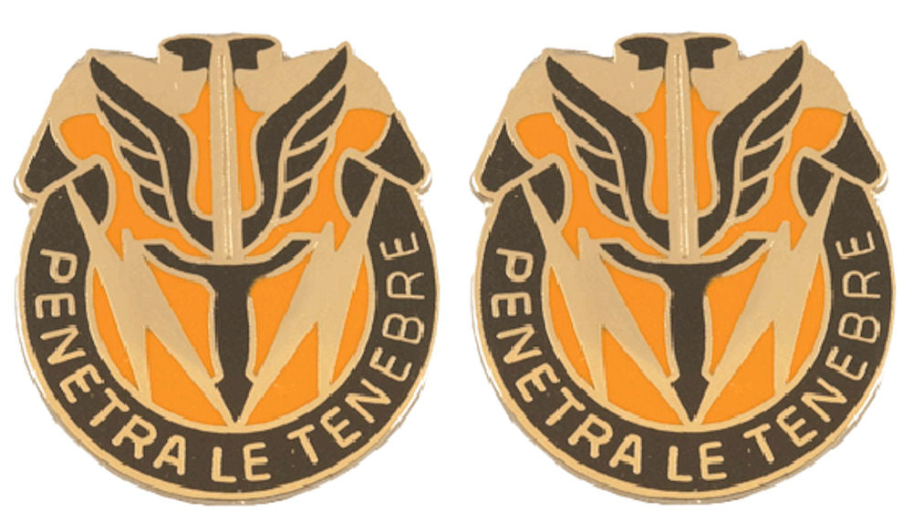 112th Signal Battalion Distinctive Unit Insignia - Pair - PENETRA LE TENEBRE