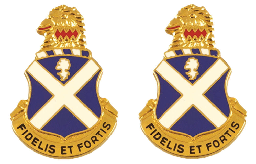 113th Infantry Distinctive Unit Insignia - Pair - FIDELIS ET FORTIS
