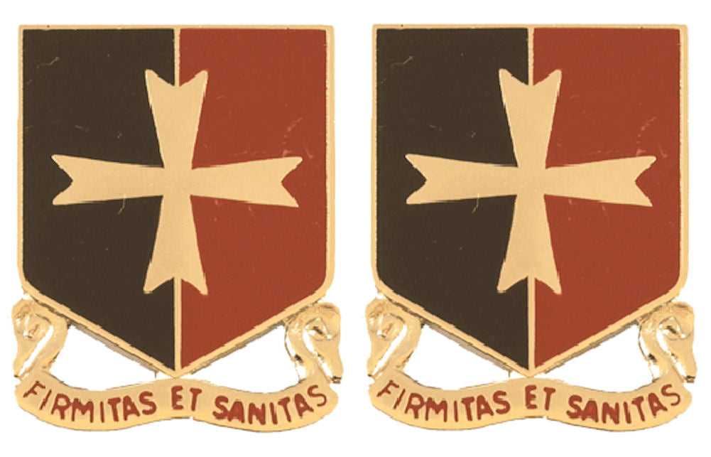 113th Support Battalion Distinctive Unit Insignia - Pair - FIRMITAS ET SANITAS