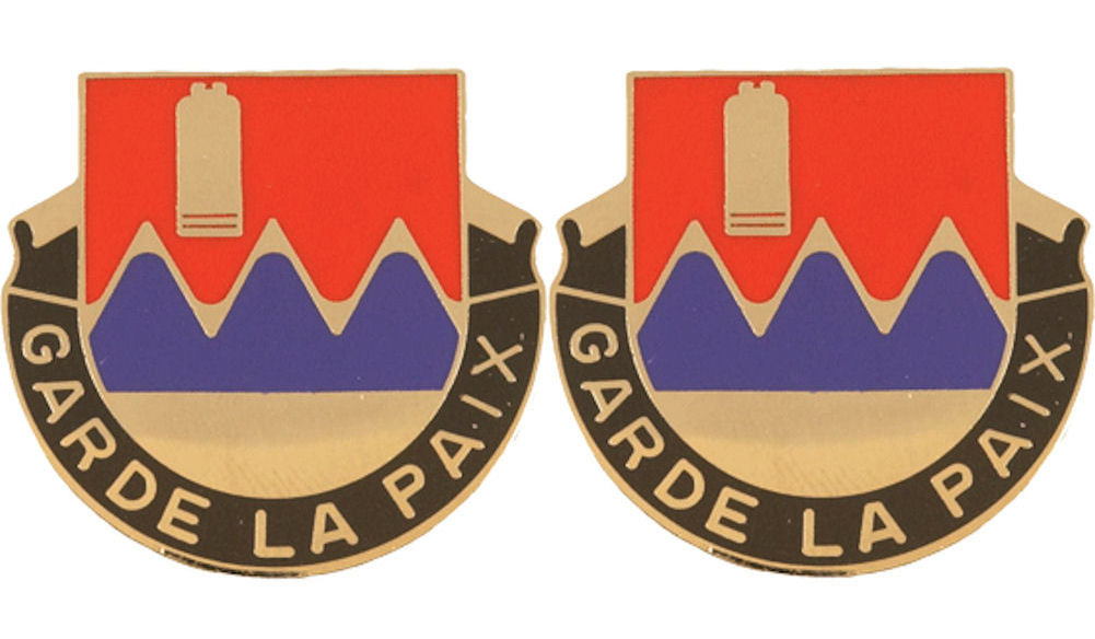 115th Engineering Battalion Distinctive Unit Insignia - Pair - GARDE LA PAIX