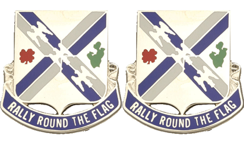 115th Infantry Distinctive Unit Insignia - Pair - RALLY ROUND THE FLAG