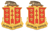 121st Field Artillery Distinctive Unit Insignia - Pair - CATERVAE FERREAE