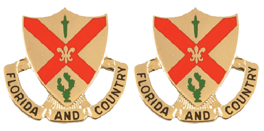 124th Infantry Battalion Distinctive Unit Insignia - Pair - FLORIDA AND COUNTRY