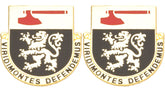124th Regiment Vermont Distinctive Unit Insignia - Pair - VIRIDIMONTES DEFENDEMUS