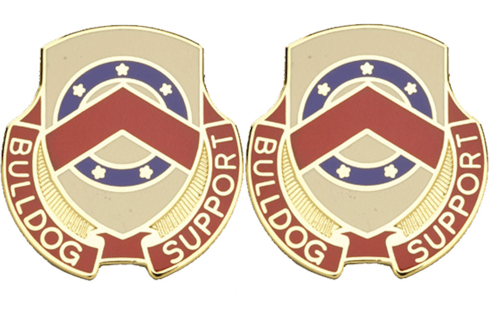125th SUPPORT BATTALION Distinctive Unit Insignia - Pair - BULLDOG SUPPORT