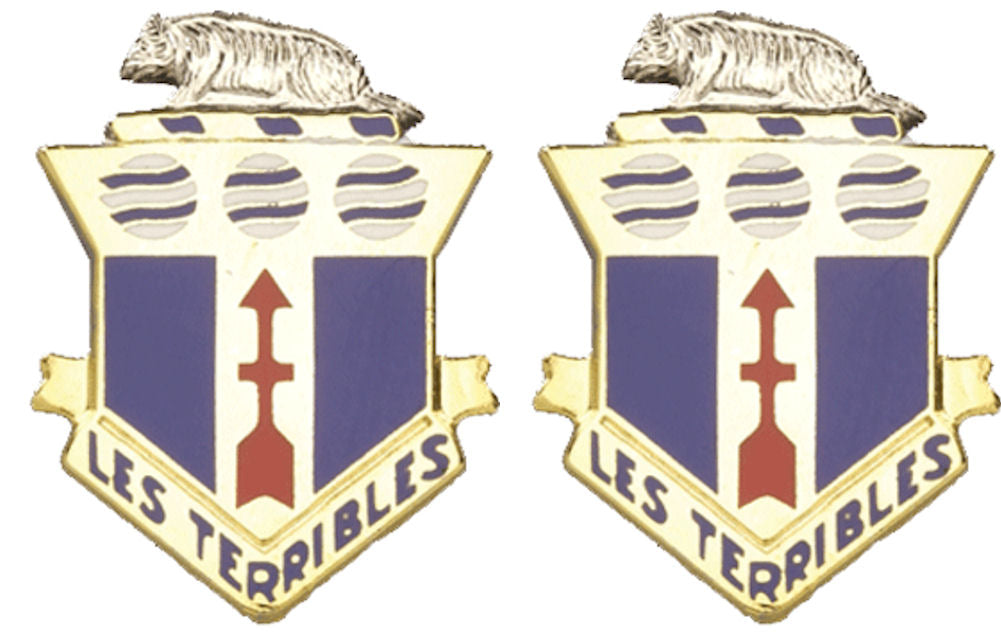 128th Infantry Distinctive Unit Insignia - Pair - LES TERRIBLES