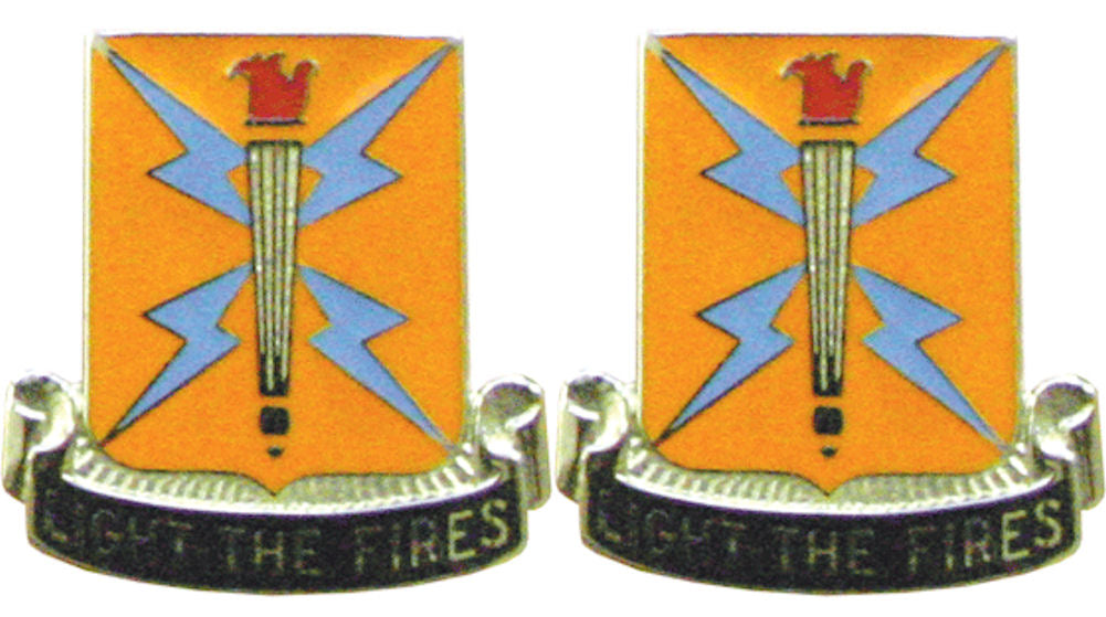 129th Signal Battalion Distinctive Unit Insignia - Pair - LIGHT THE FIRES