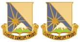 129th SUPPORT BATTALION Distinctive Unit Insignia - Pair - CUNEUS CUNEUM TRUDIT