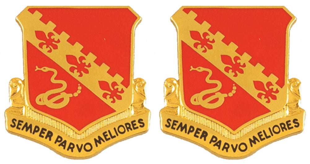 130th Field Artillery Distinctive Unit Insignia - Pair - SEMPER PARVO MELIORES