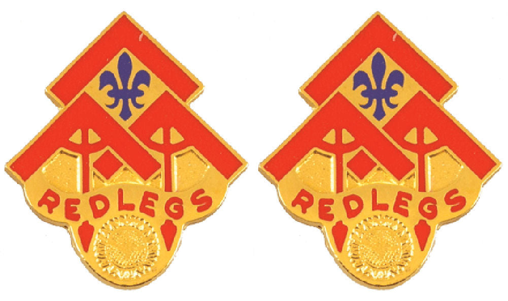 130th Field Artillery Brigade Distinctive Unit Insignia - Pair - REDLEGS