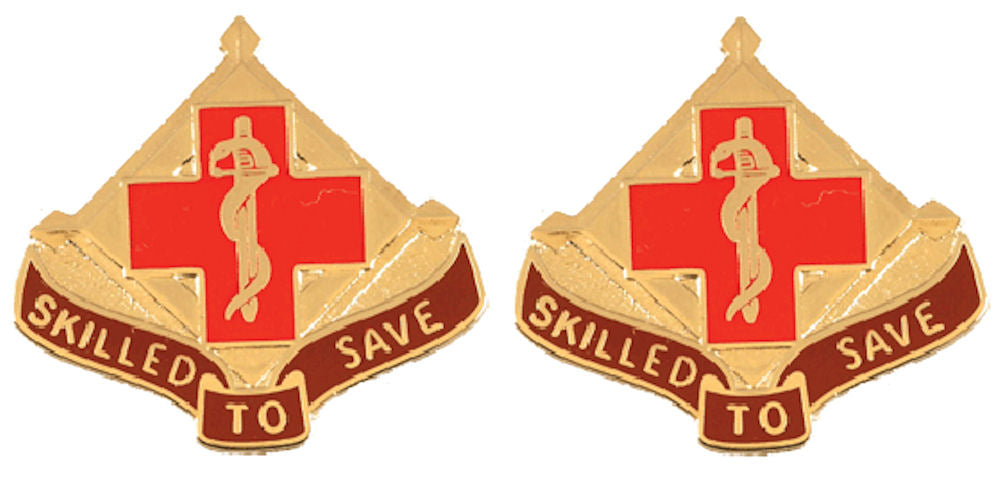 131st Surgical Hospital Distinctive Unit Insignia - Pair - SKILLED TO SAVE