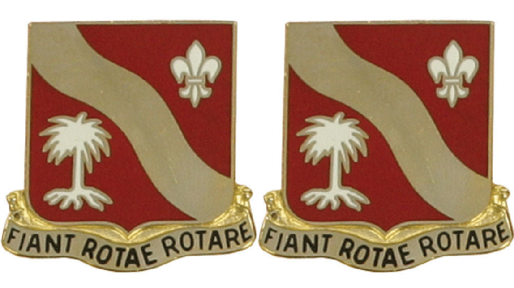 132nd Field Artillery Texas Distinctive Unit Insignia - Pair - FIANT ROTAE ROATRE