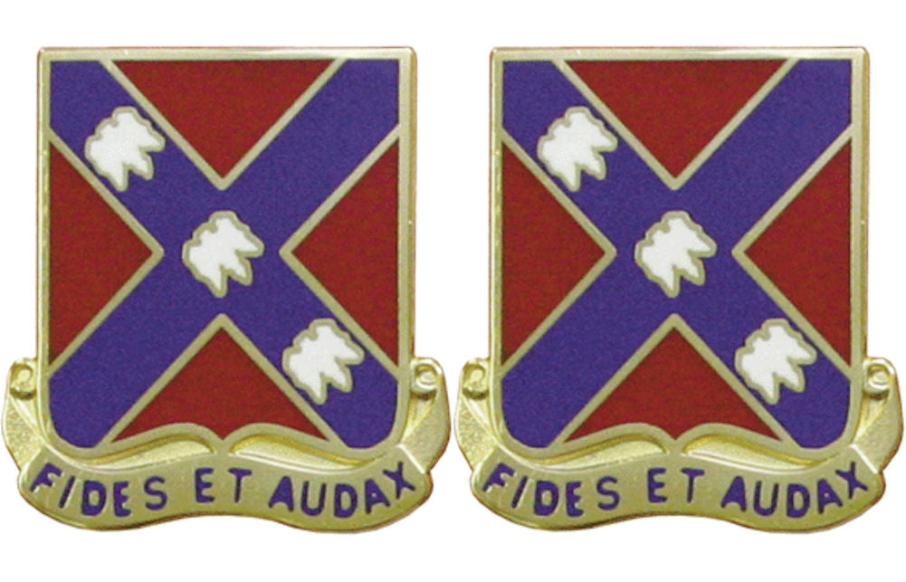 134th Field Artillery Distinctive Unit Insignia - Pair FIDES ET AUDAX