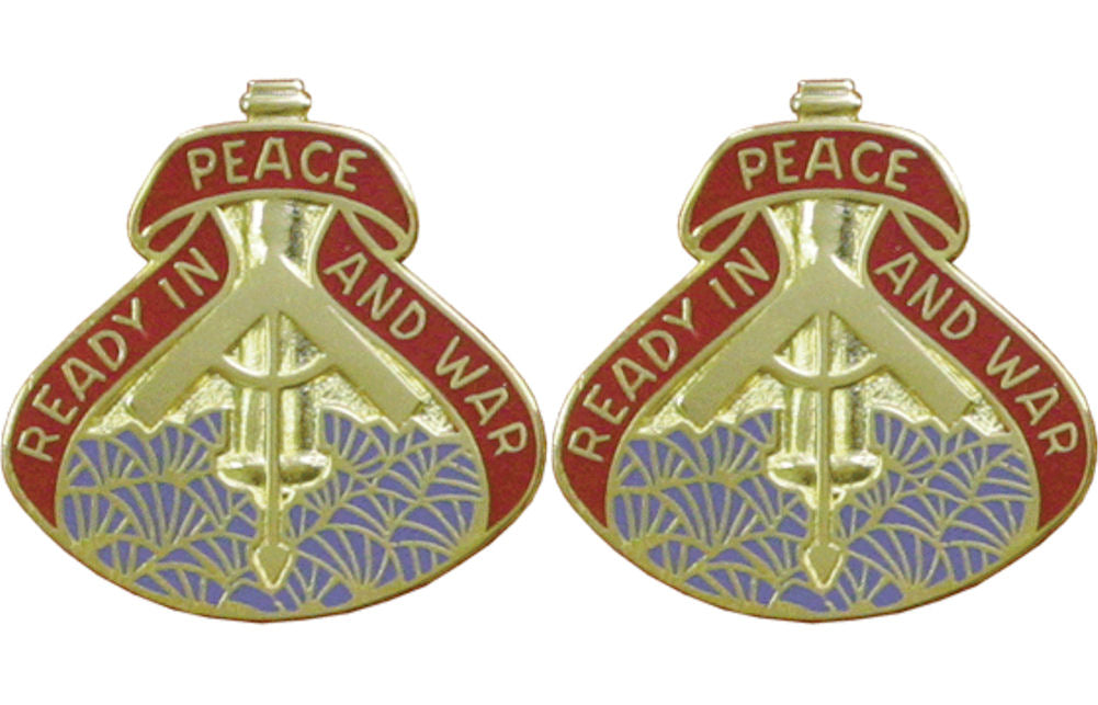138th Field Artillery Brigade Distinctive Unit Insignia - Pair - READY IN PEACE AND WAR
