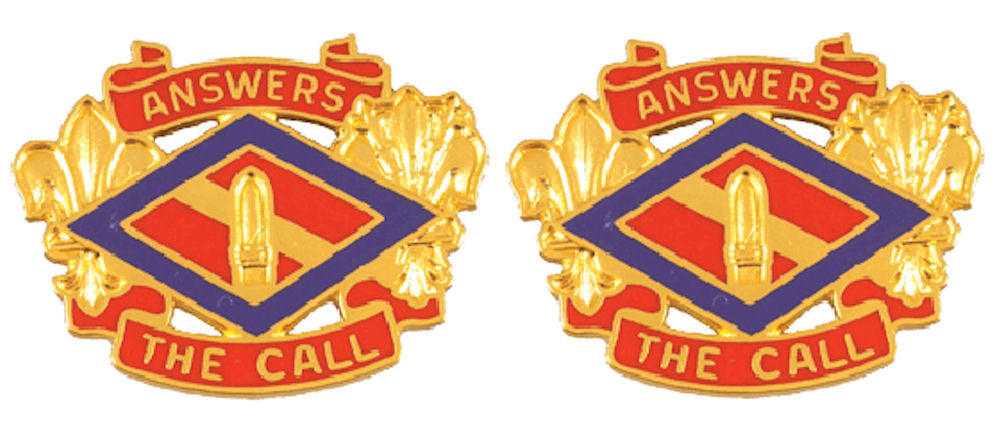 142nd Field Artillery Brigade Distinctive Unit Insignia - Pair - ANSWERS THE CALL