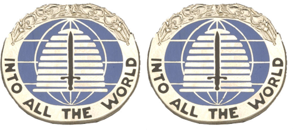 142nd Military Intelligence Battalion Distinctive Unit Insignia - Pair - INTO ALL THE WORLD