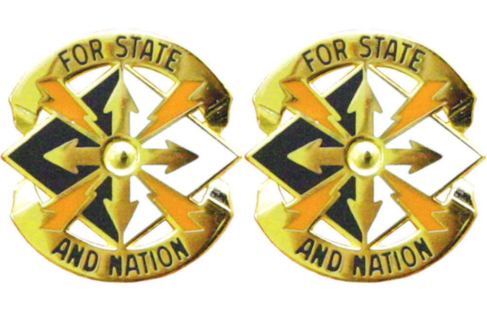 142nd Signal Brigade Distinctive Unit Insignia - Pair - FOR STATE AND NATION