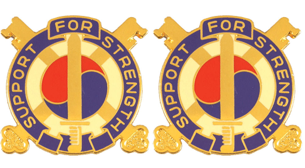 142nd Support Battalion Distinctive Unit Insignia - Pair - SUPPORT FOR STRENGTH